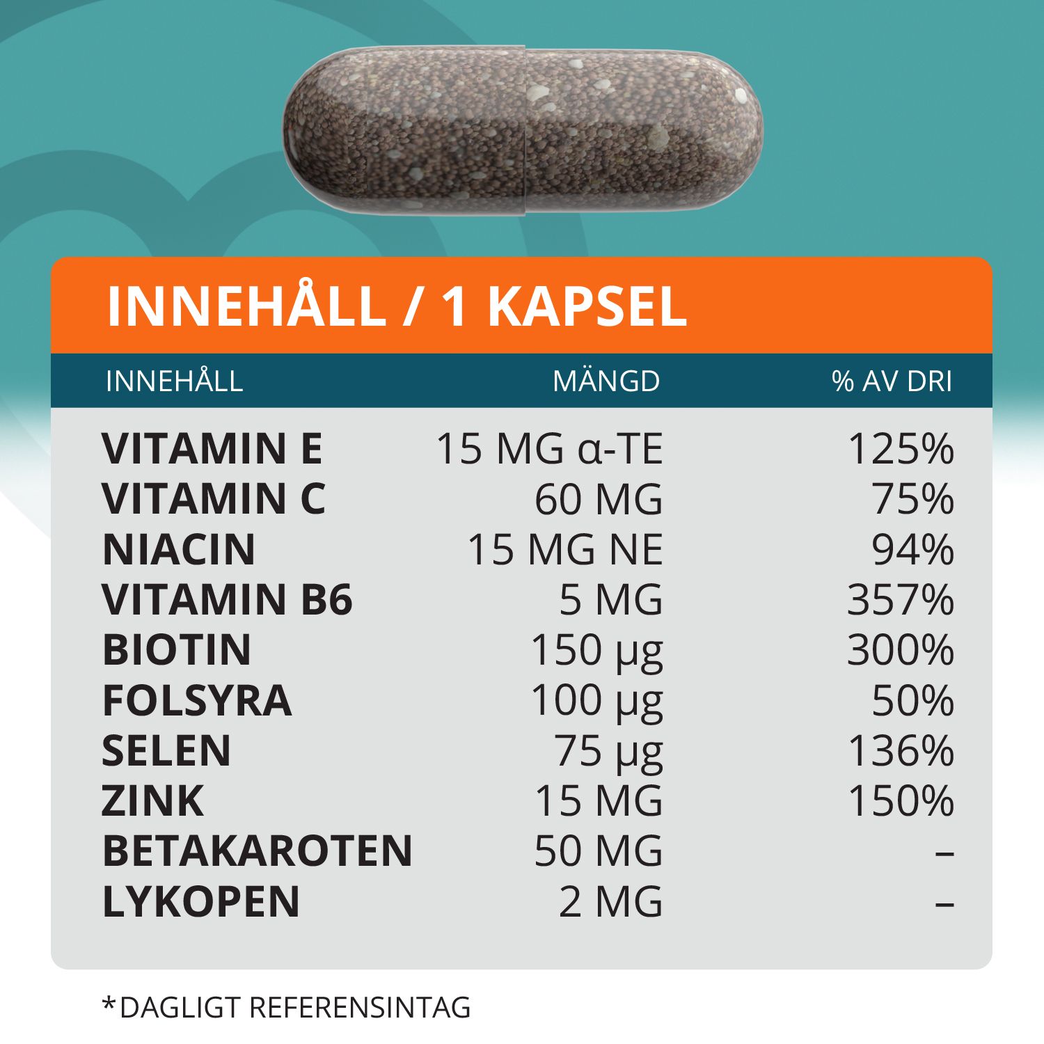 Topformula | Solbrun Plus | Betakaroten 50 mg | 100 kapslar