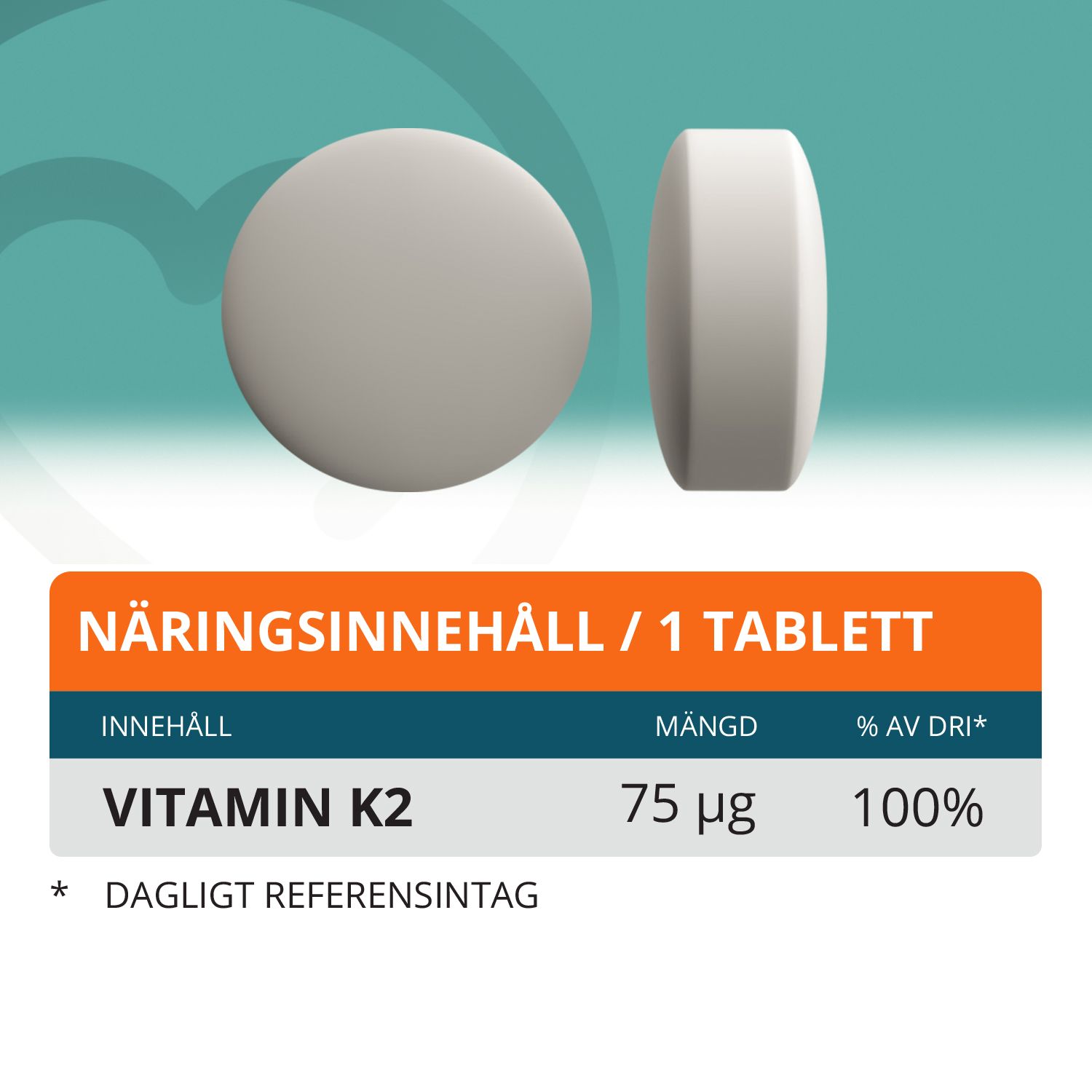 Topformula | K2 vitamin | 75 µg | 100 tabletter