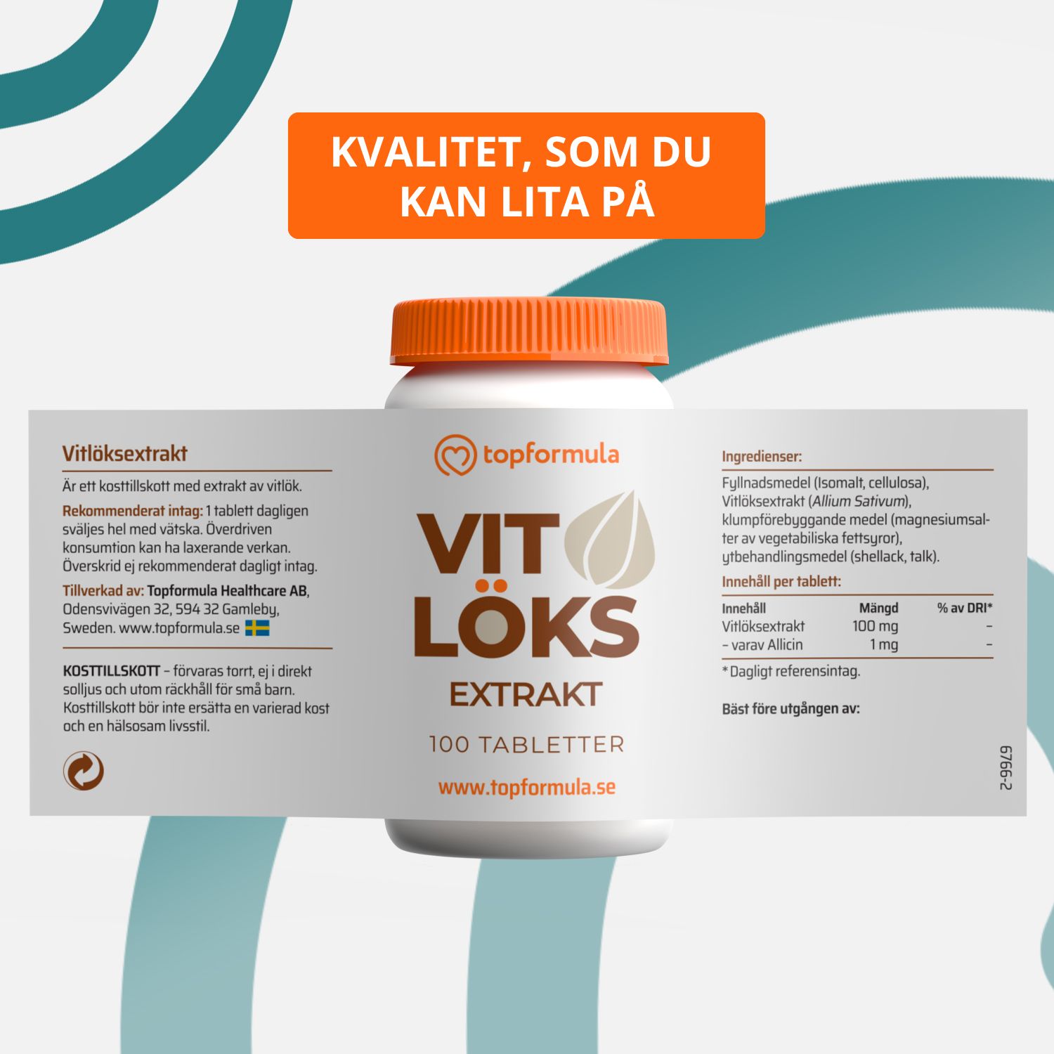 Topformula | Vitlök | 100 tabletter