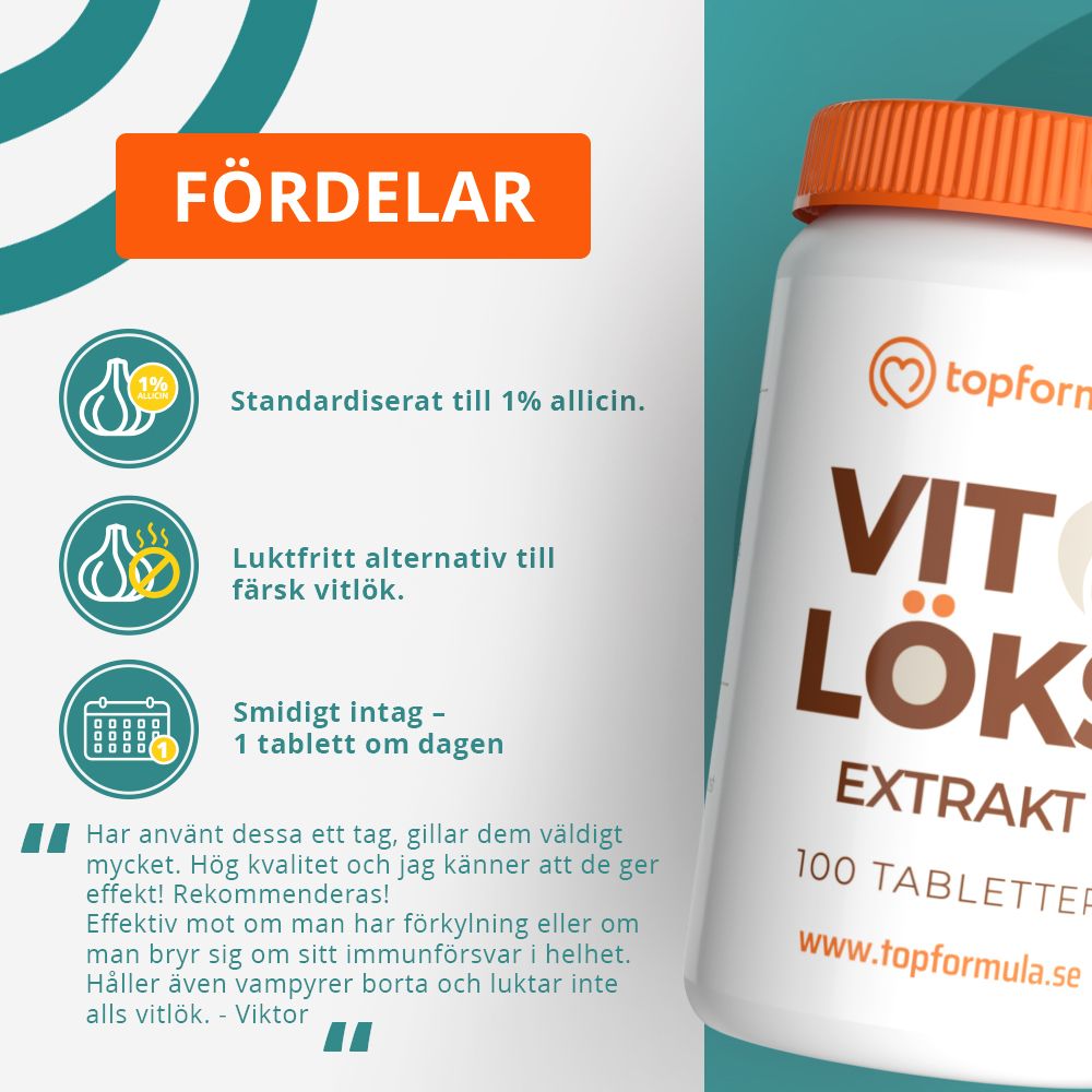 Topformula | Vitlök | 100 tabletter