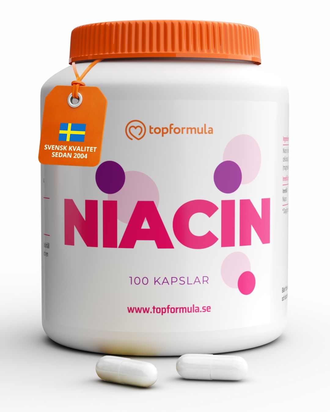 Topformula | Niacin | Vitamin B3 | 500 mg | 100 kapslar