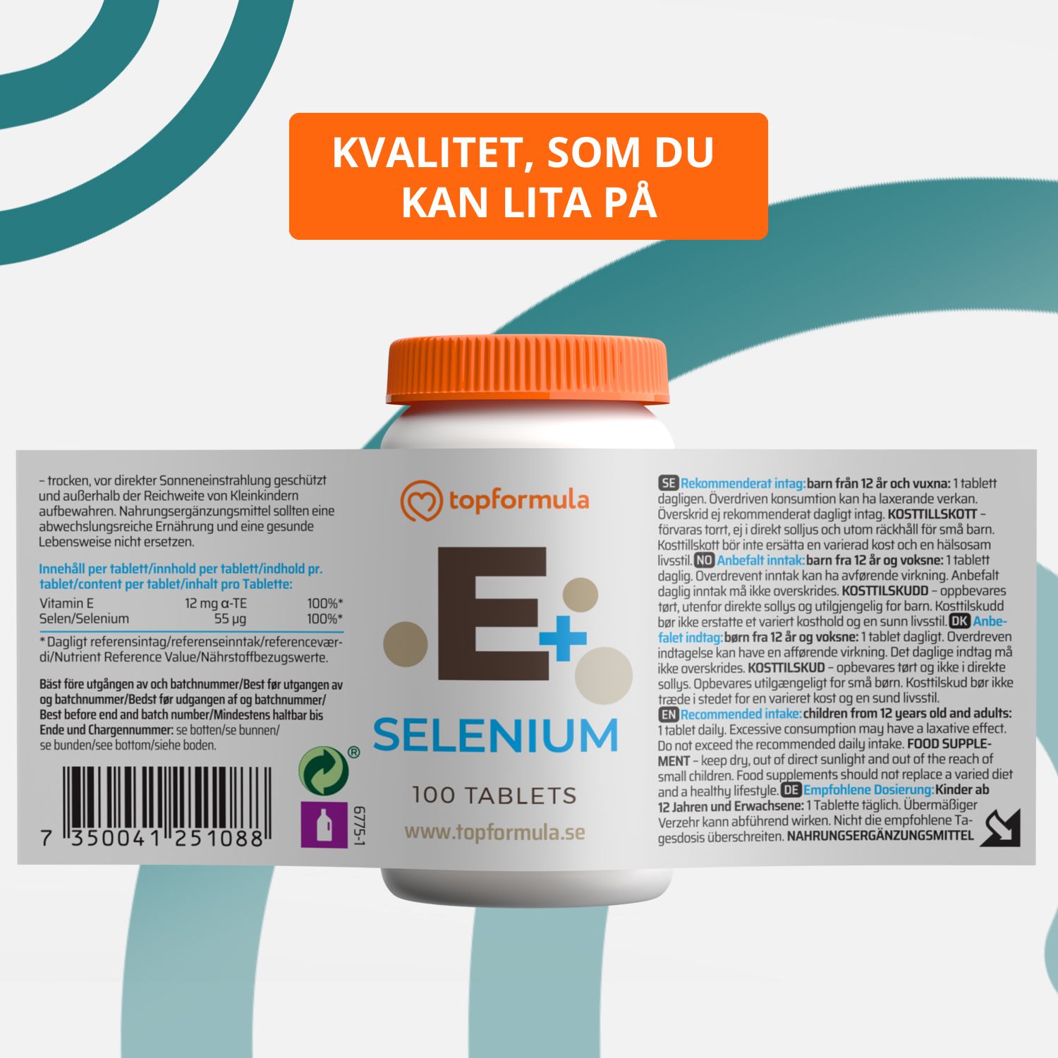 Topformula | Vitamin E + Selen | 100 tabletter