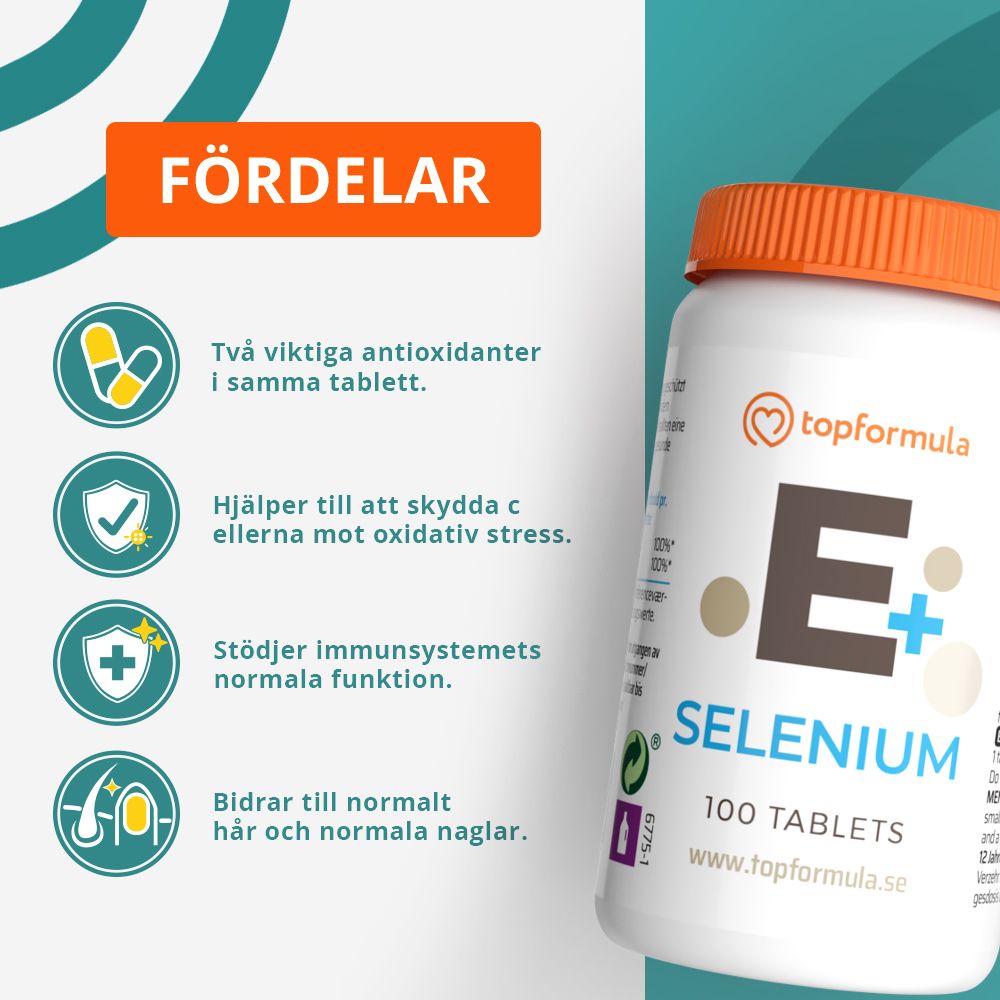 Topformula | Vitamin E + Selen | 100 tabletter