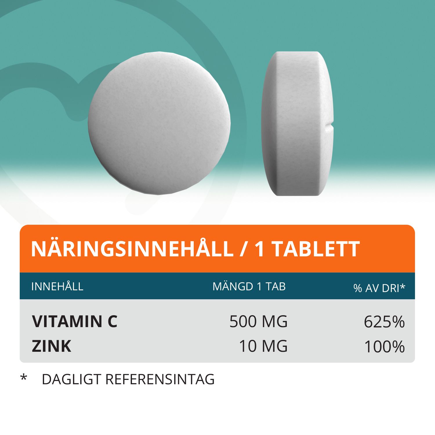 Topformula | Vitamin C + Zink | 100 tabletter