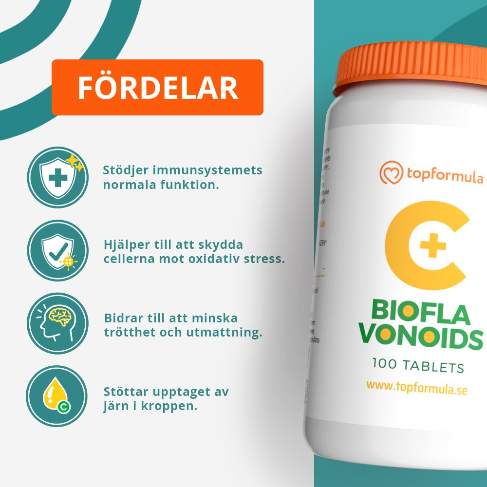Topformula | Vitamin C + Bioflavonoider | 100 tabletter