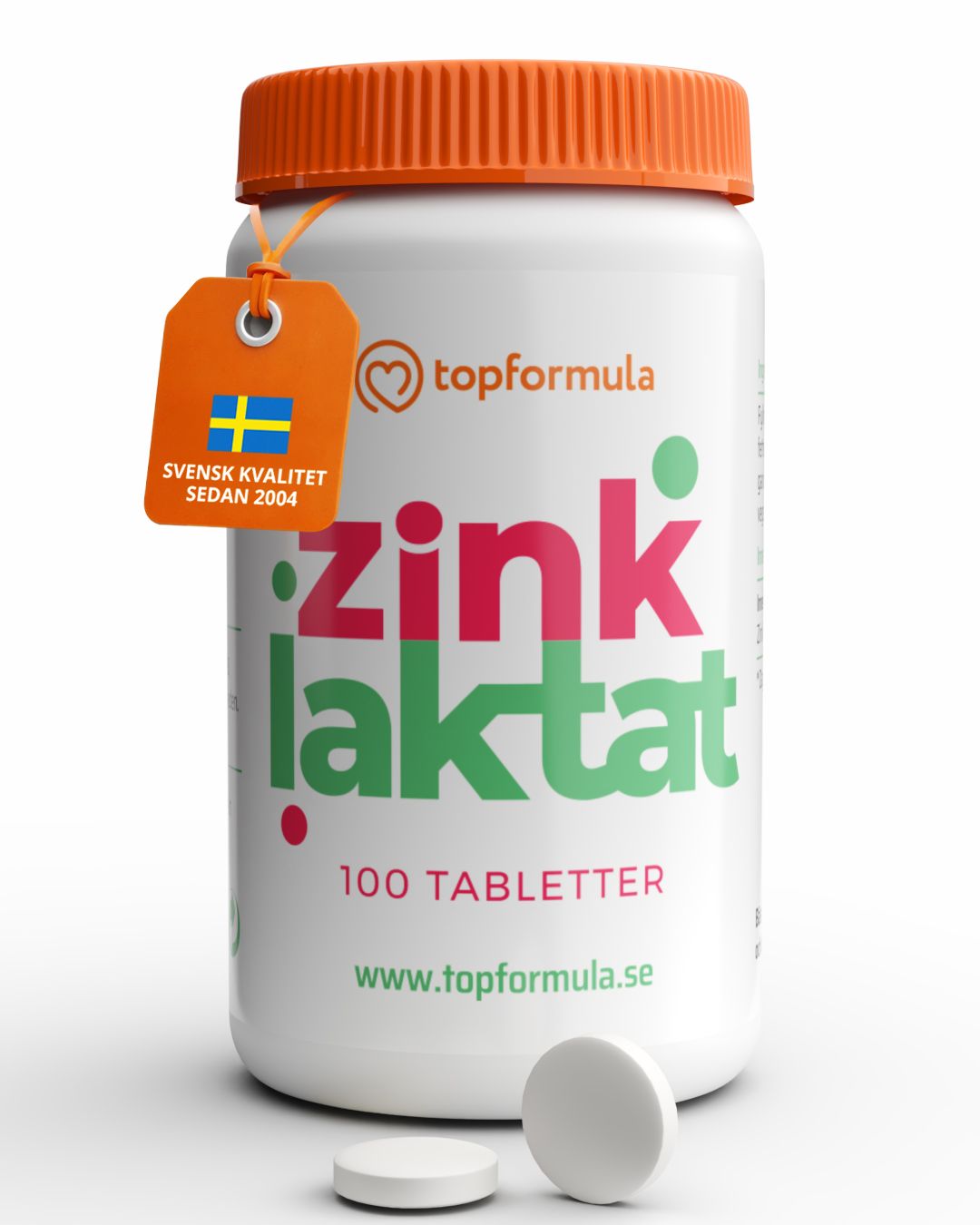 Topformula | Zinklaktat | 20 mg | 100 tabletter