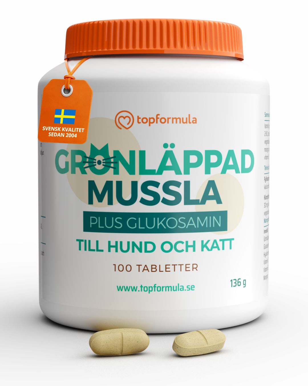 Topformula | Grönläppad Mussla Plus | 100 tabletter