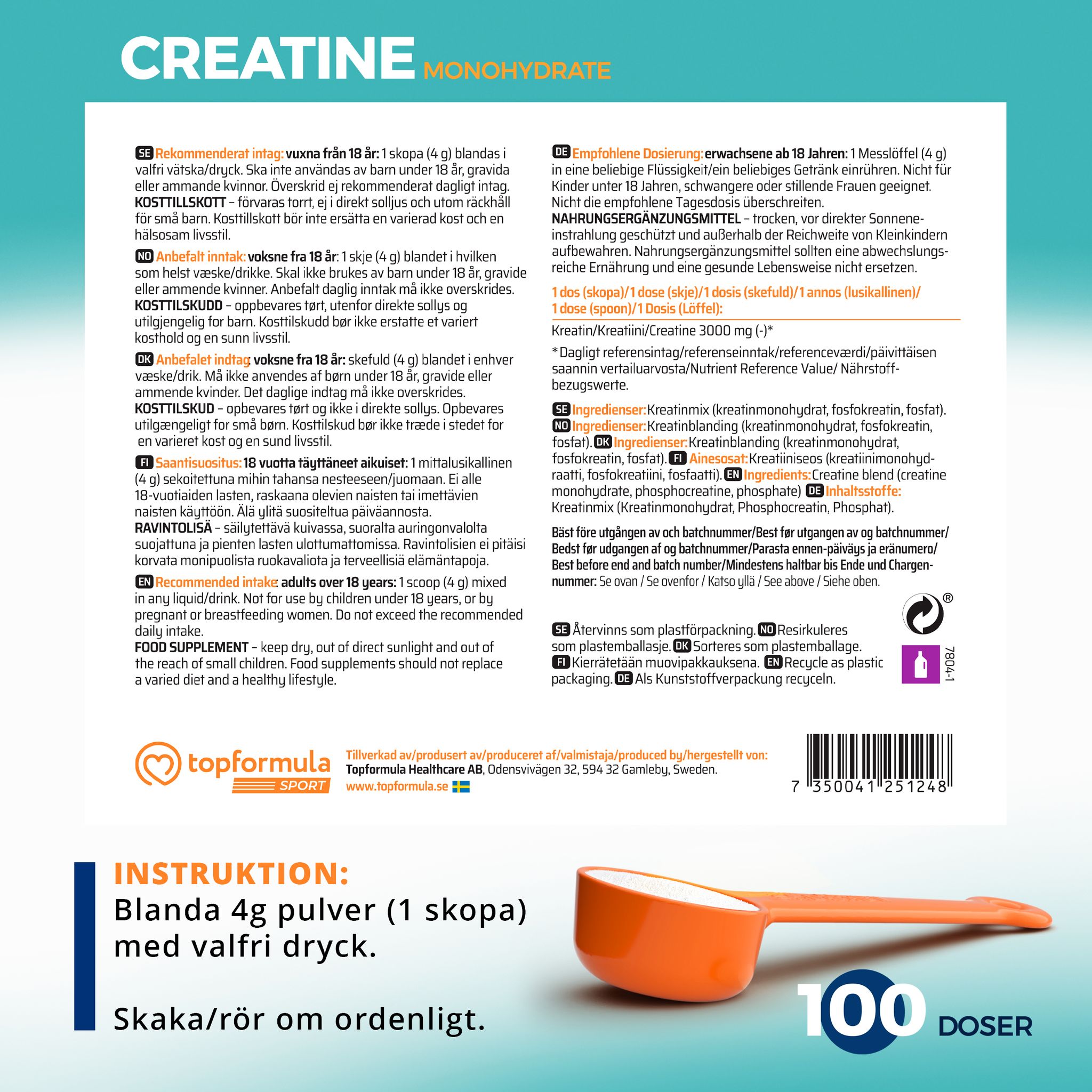 Topformula | Creatine Clonapure - 400g
