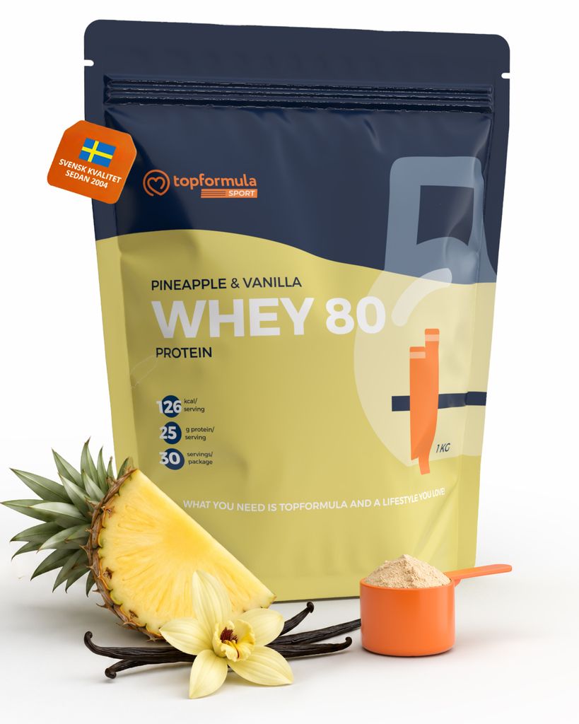 Topformula Sport | Whey 80% Protein Ananas & Vanilj - 1000g