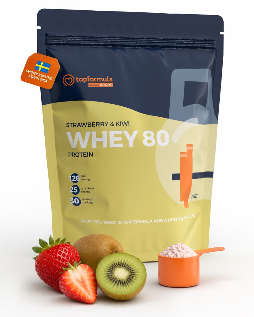 Topformula Sport | Whey 80% Protein Jordgubbe & Kiwi - 1000g