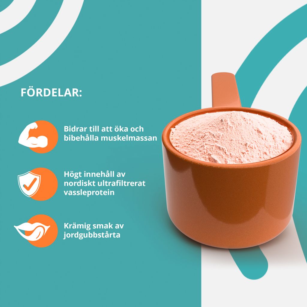 Topformula Sport | Whey 80% Protein Jordgubbstårta - 1000g