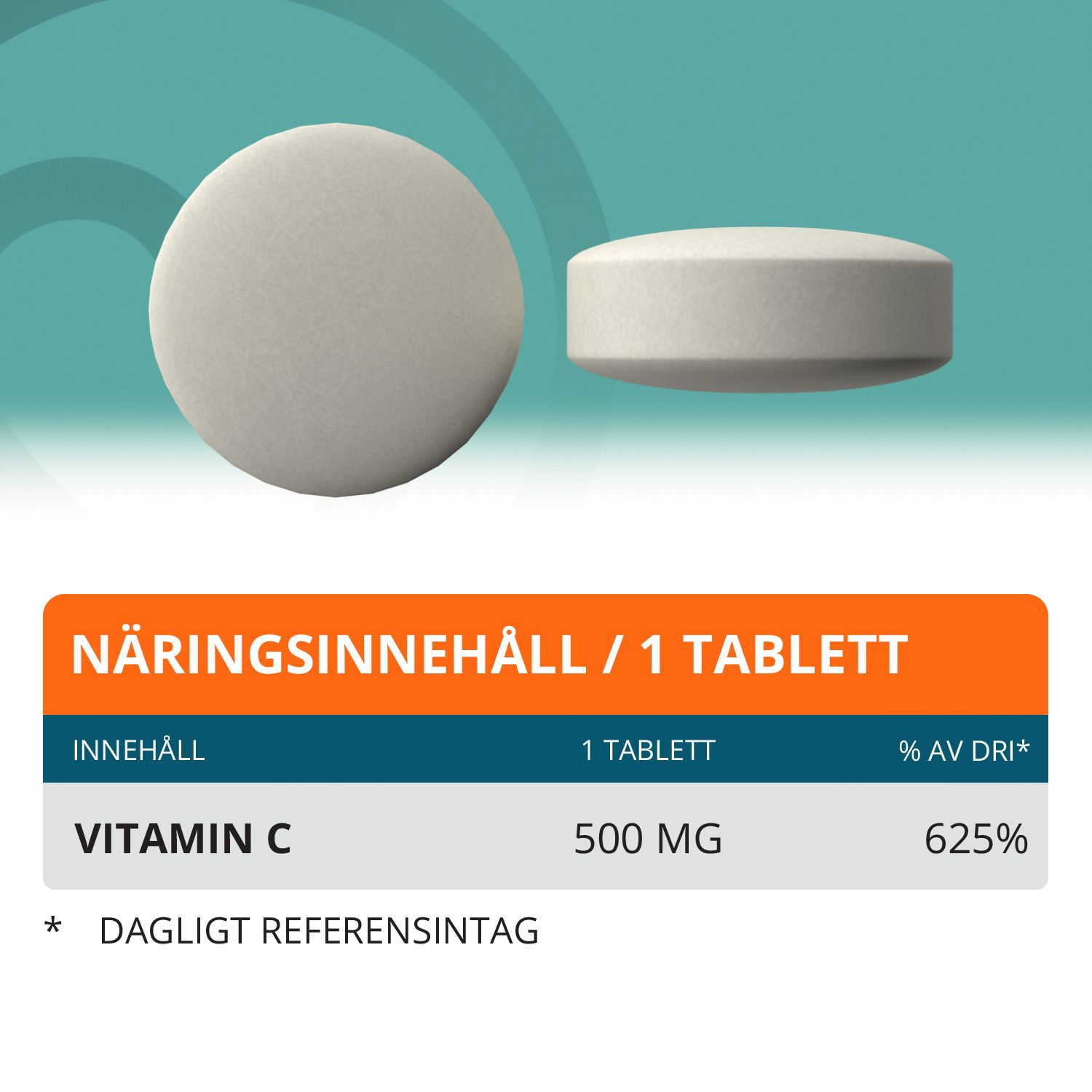 Topformula | Vitamin C | 500 mg | 100 tabletter