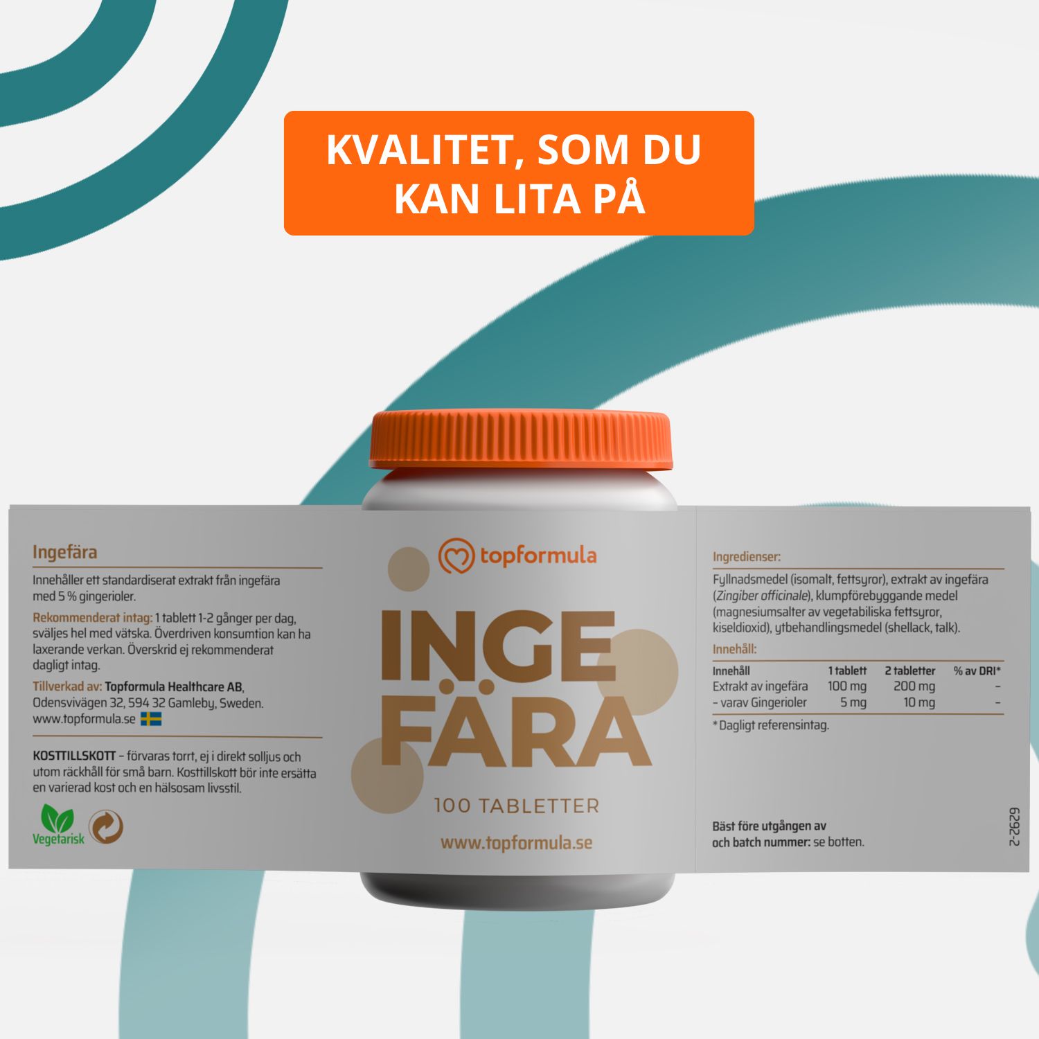 Topformula | Ingefära | 100 tabletter