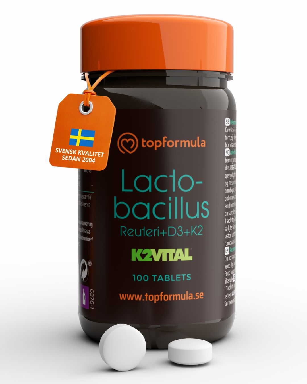 Topformula | Lactobacillus Reuteri + D3 + K2VITAL® | 100 tabletter