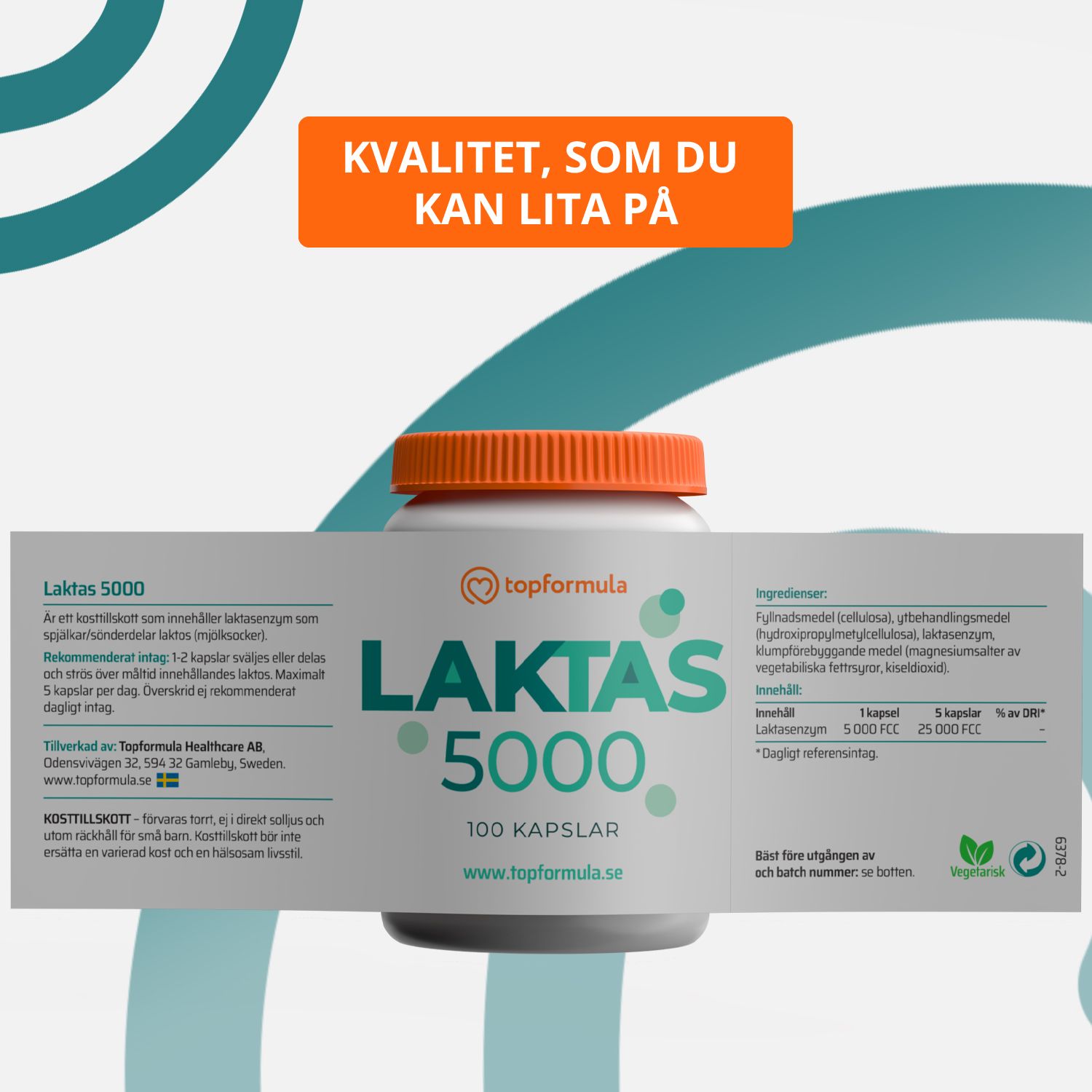 Topformula | Laktas 5000 FCC | 100 kapslar