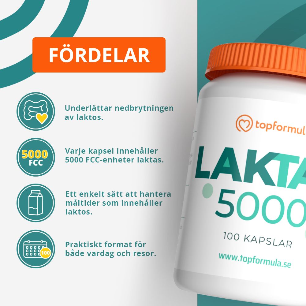 Topformula | Laktas 5000 FCC | 100 kapslar