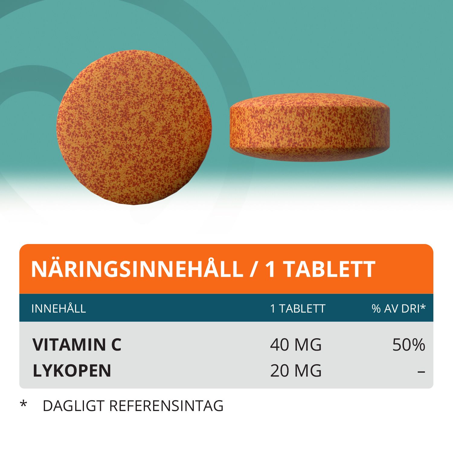 Topformula | Lykopen + vitamin C | 100 tabletter