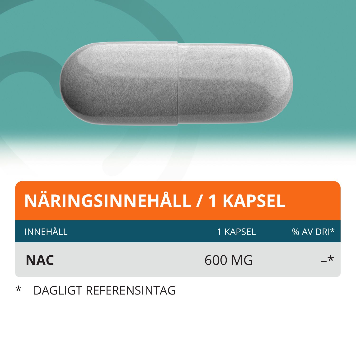 Topformula | NAC-N-Acetylcystein | 600 mg | 100 kapslar