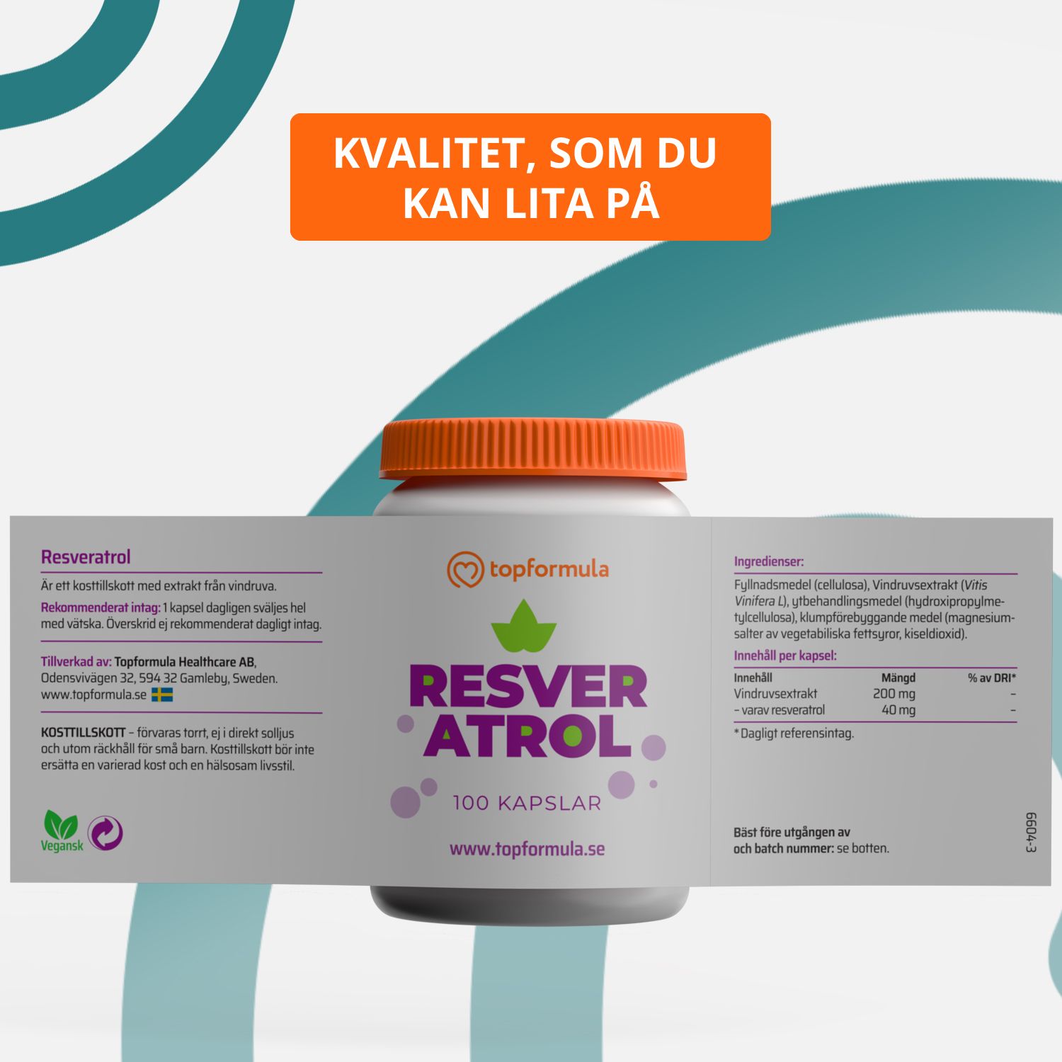 Topformula | Resveratrol | 100 kapslar