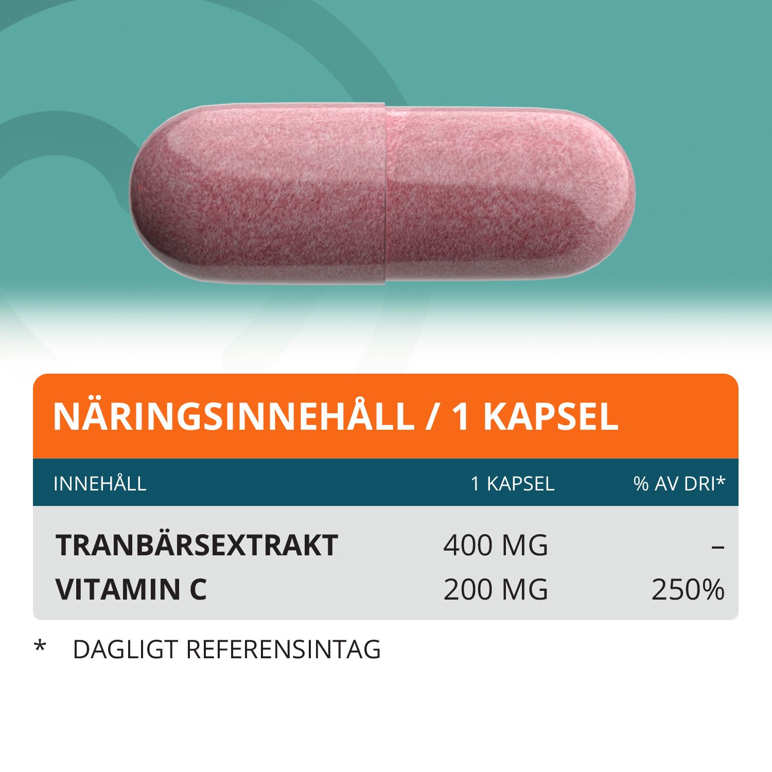 Topformula | Tranbär + Vitamin C | 100 kapslar