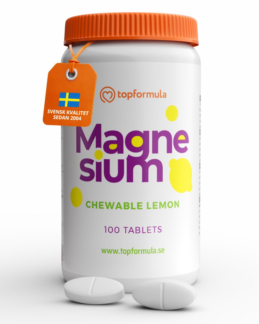 Topformula | Magnesium Tugg Citron | 100 tabletter