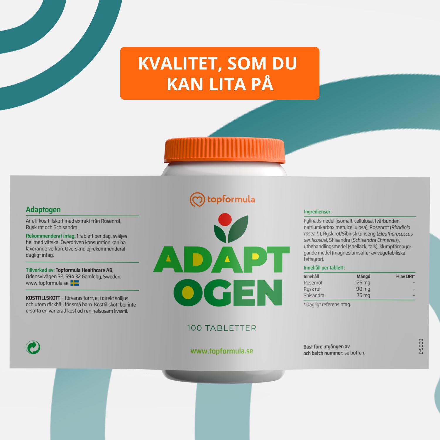 Topformula | Adaptogen | 100 tabletter