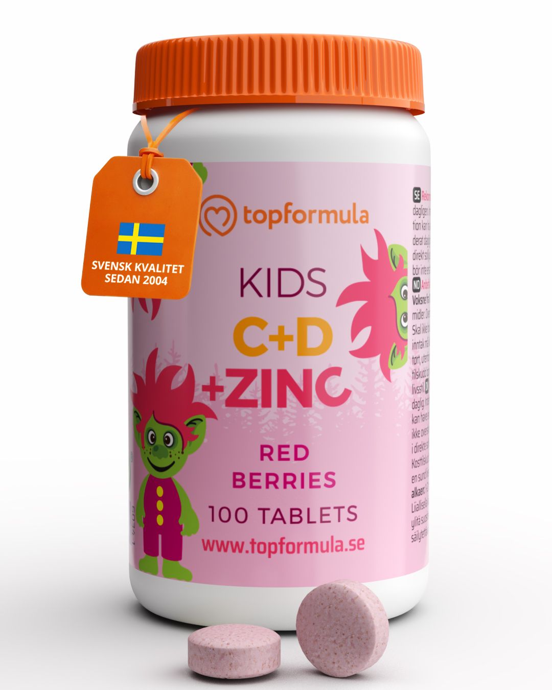 Topformula Kids | Vitamin C + D + Zink | 100 tabletter