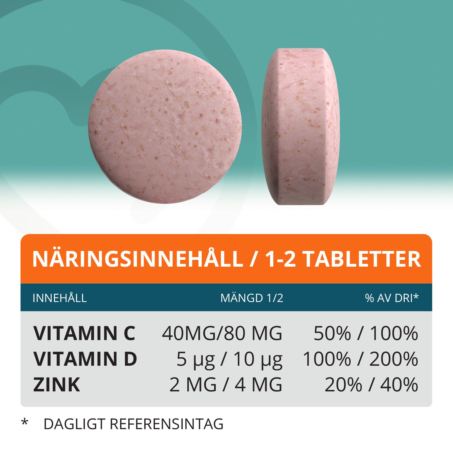 Topformula Kids | Vitamin C + D + Zink | 100 tabletter