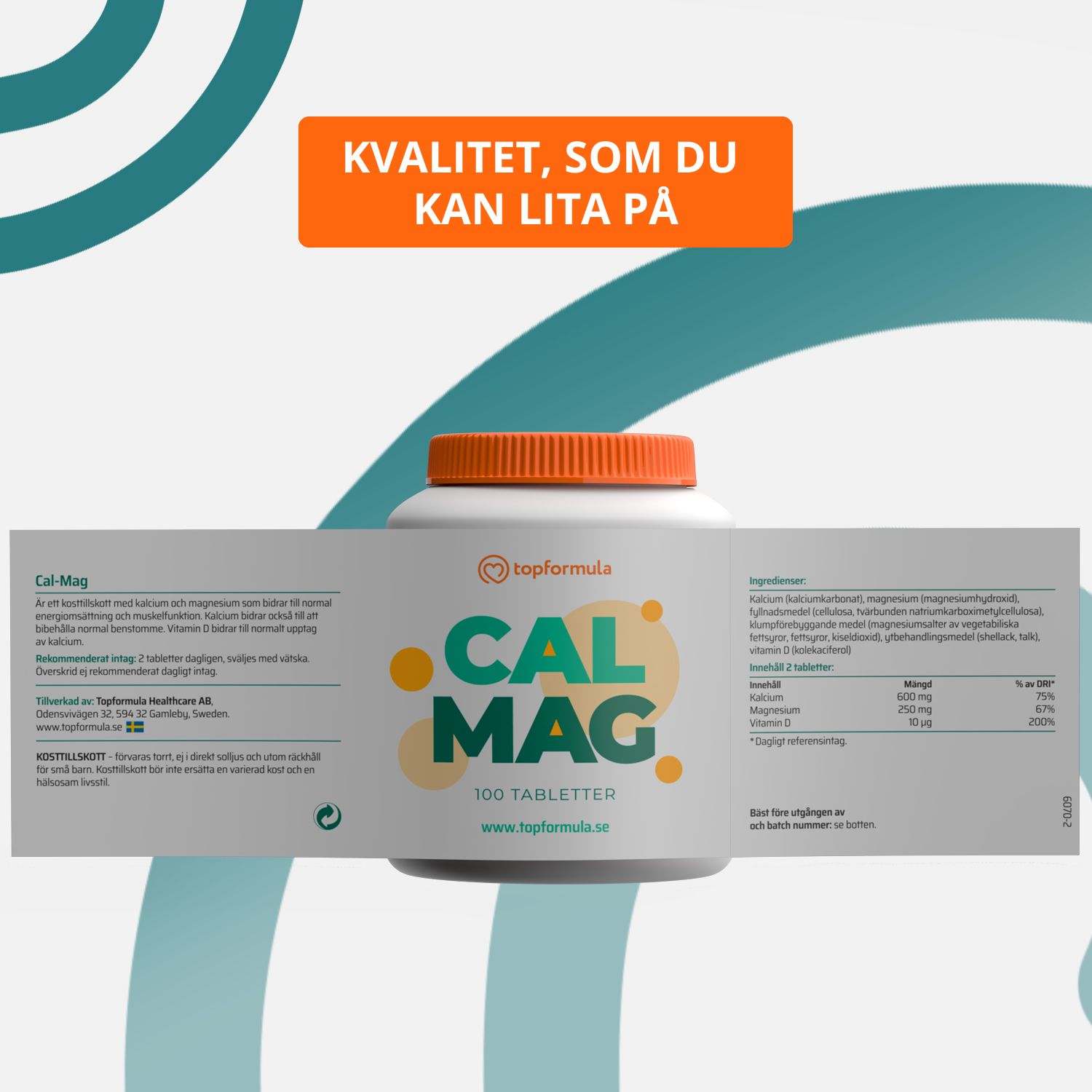 Topformula | Cal-Mag | 100 tabletter
