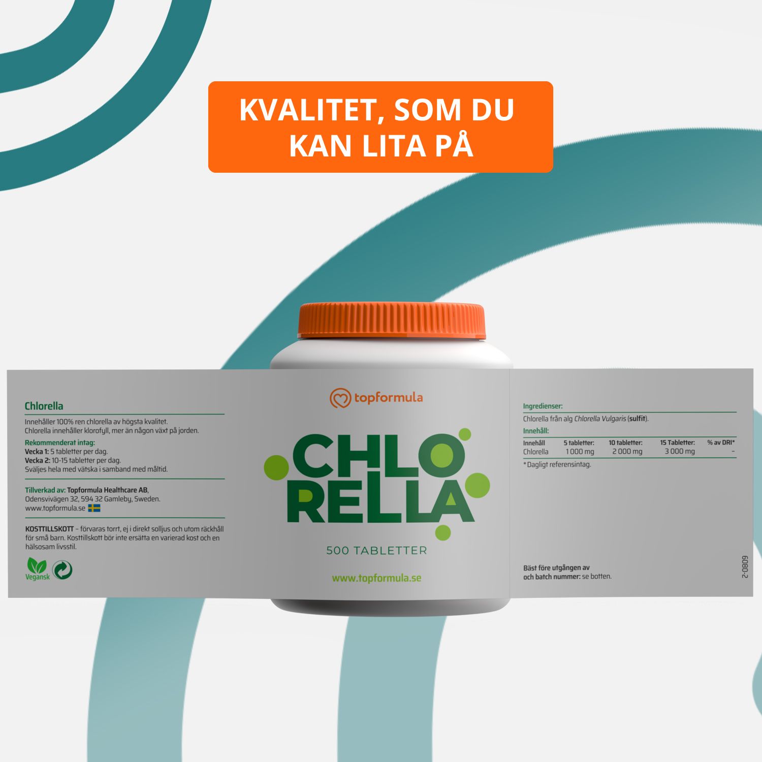 Topformula | Chlorella | 500 tabletter