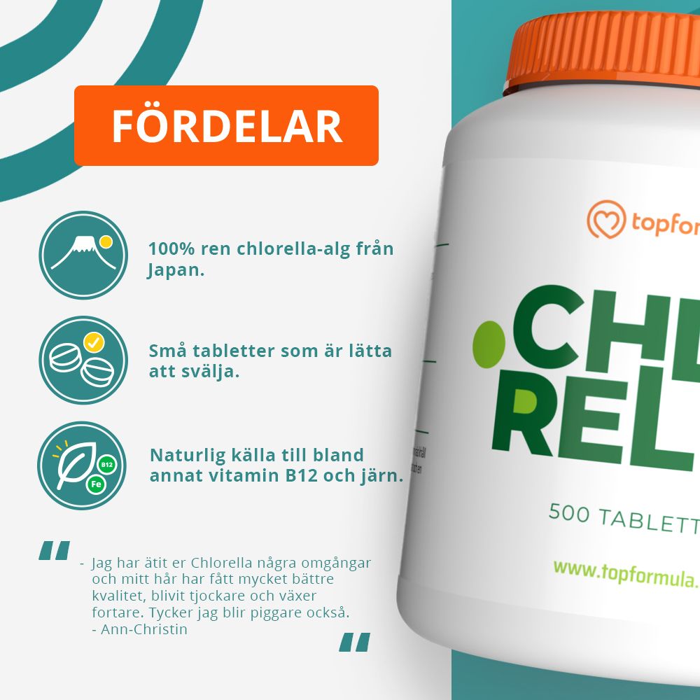 Topformula | Chlorella | 500 tabletter
