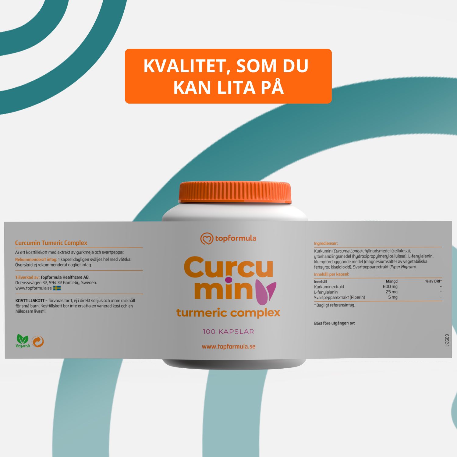 Topformula | Curcumin Turmeric Complex | 100 kapslar
