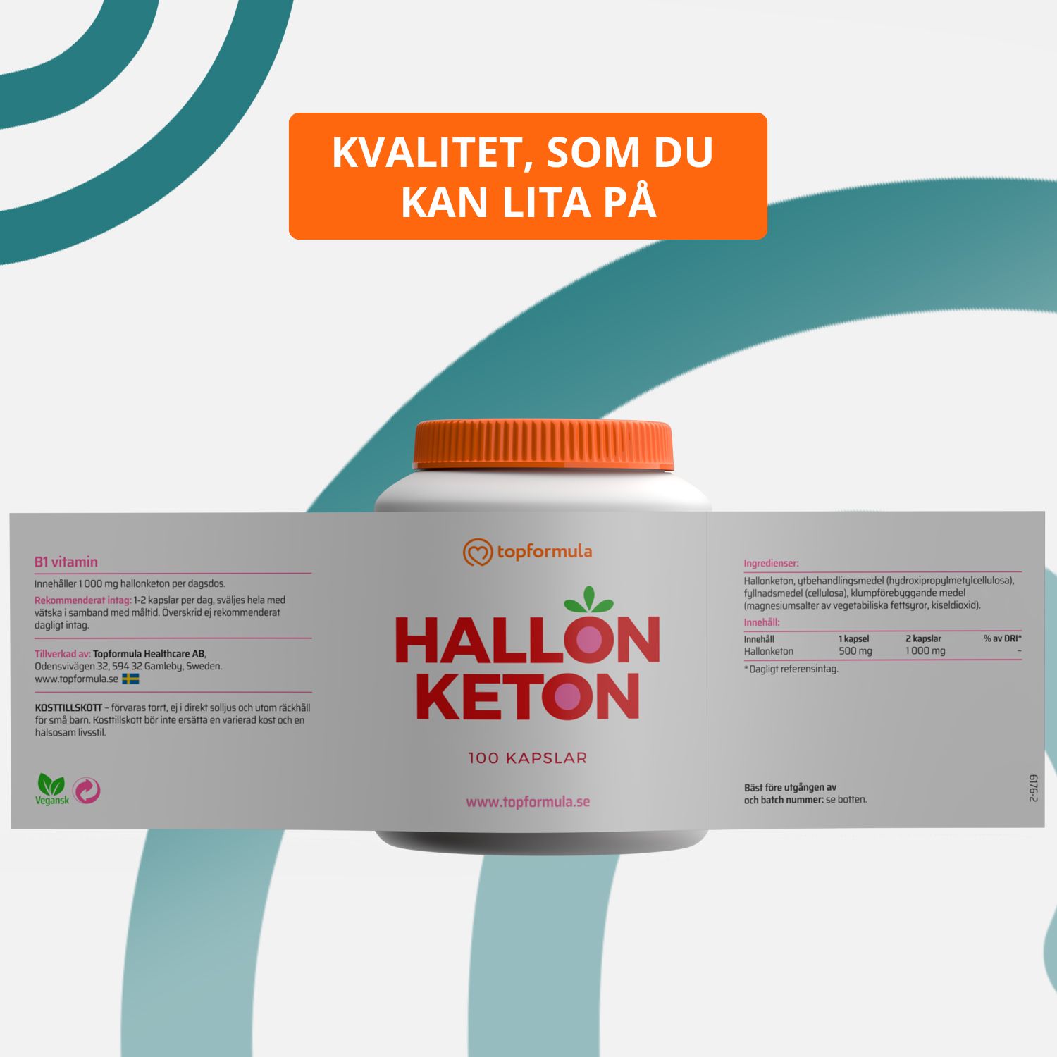 Topformula | Hallonketon | 100 kapslar