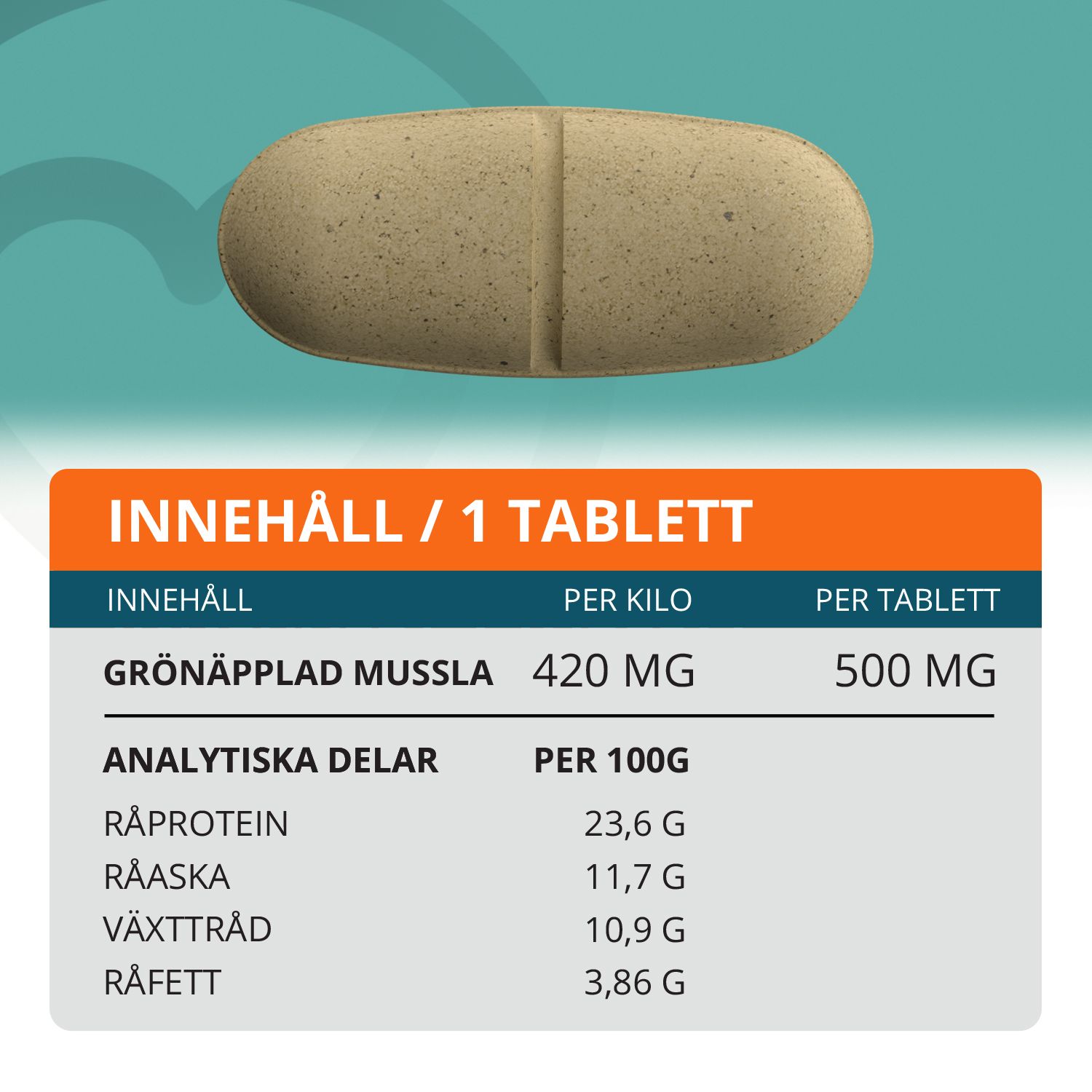 Topformula | Grönläppad Mussla | 500 mg | 100 tabletter