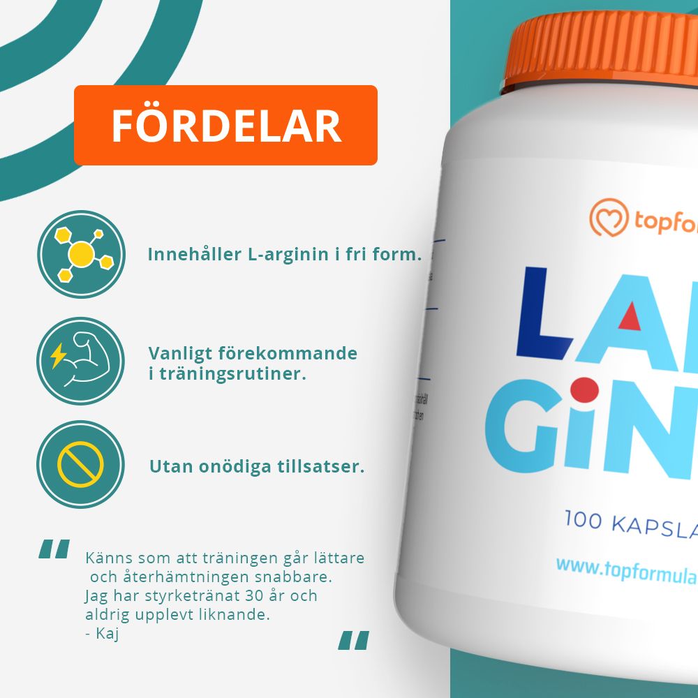 Topformula | L-Arginin | 750 mg | 100 kapslar
