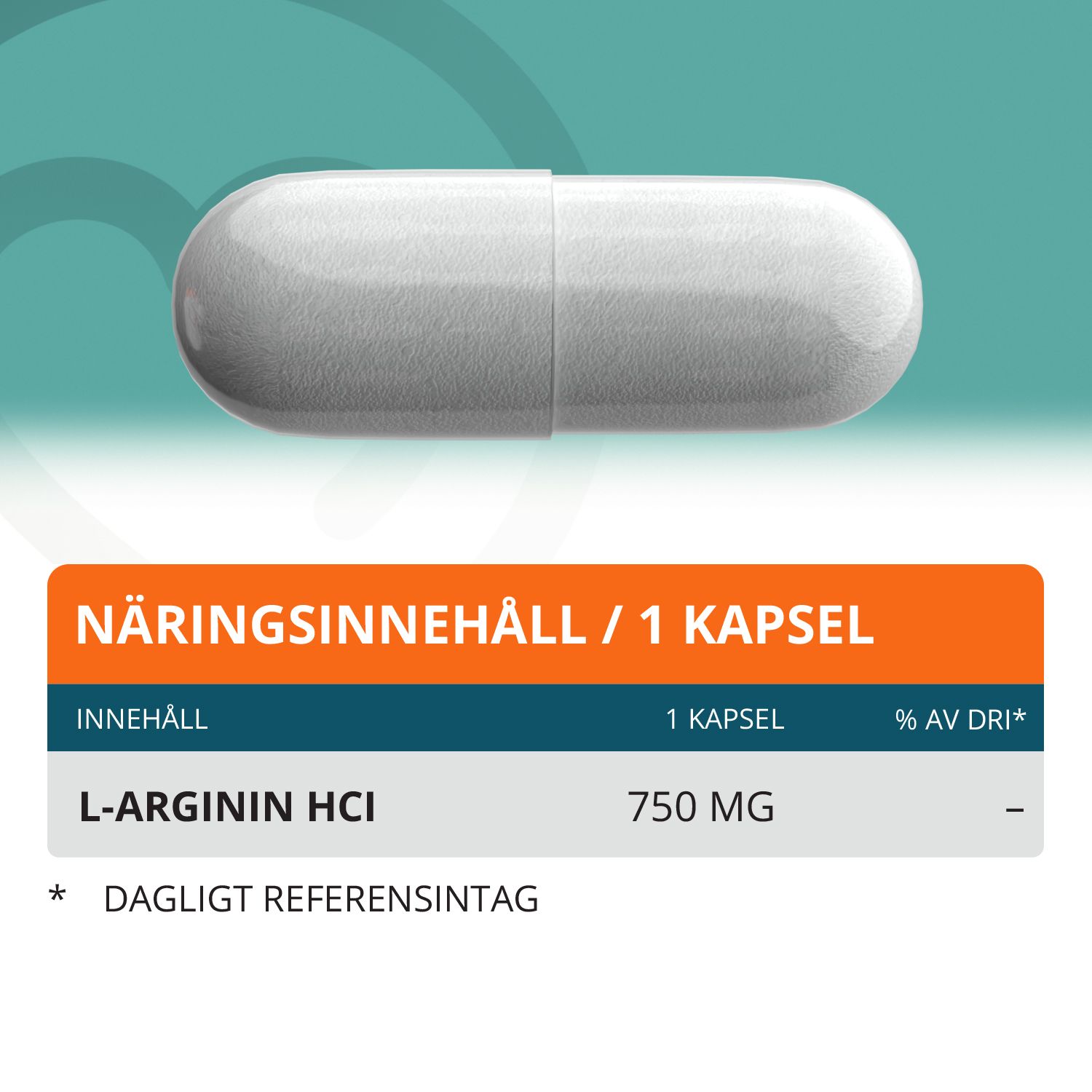 Topformula | L-Arginin | 750 mg | 100 kapslar