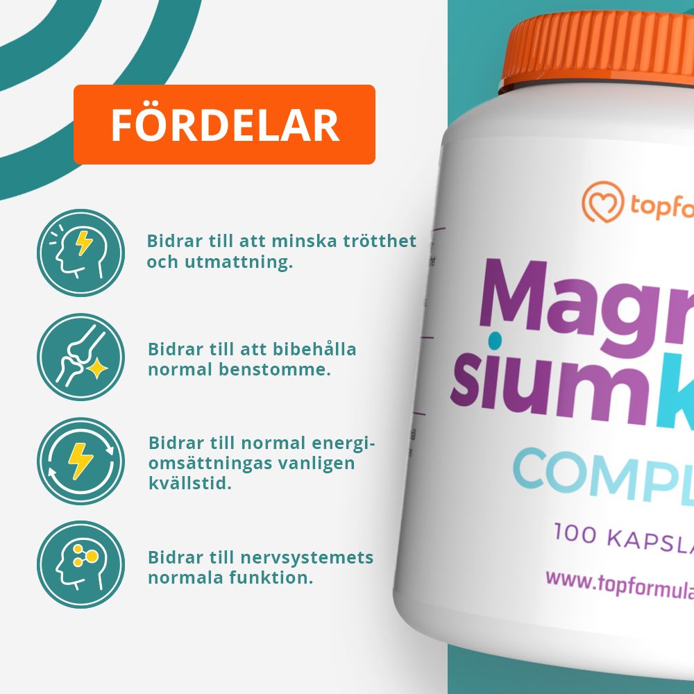 Topformula | Magnesiumkelat Complex | 100 kapslar
