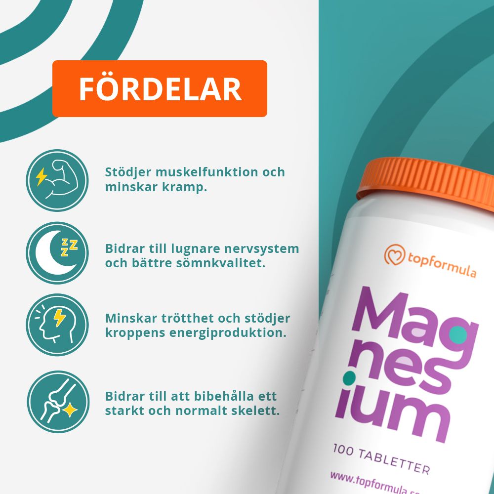 Topformula | Magnesium 300 mg | 100 tabletter