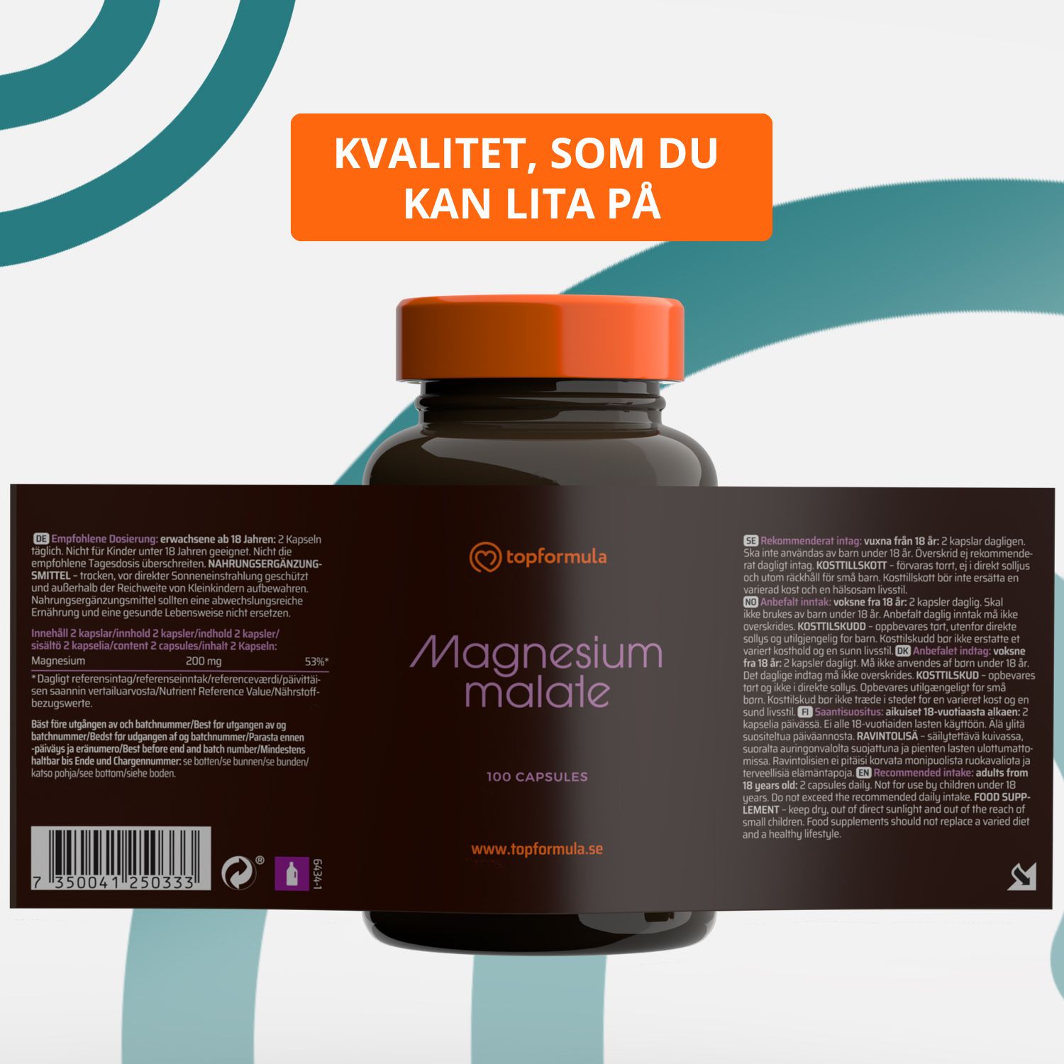 Topformula | Magnesiummalat | 100 kapslar