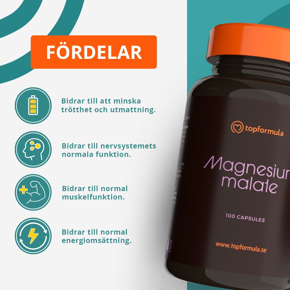 Topformula | Magnesiummalat | 100 kapslar