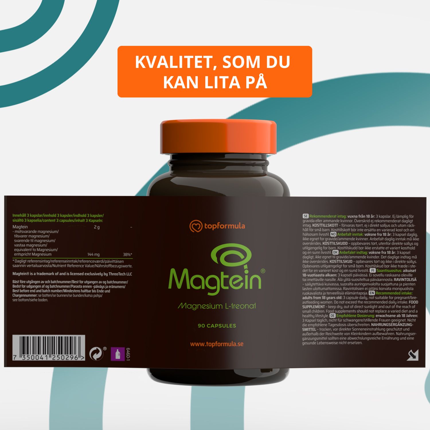 Topformula | Magtein® | 90 kapslar