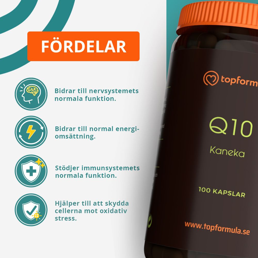 Topformula | Q10 Kaneka | 100 mg | 100 kapslar