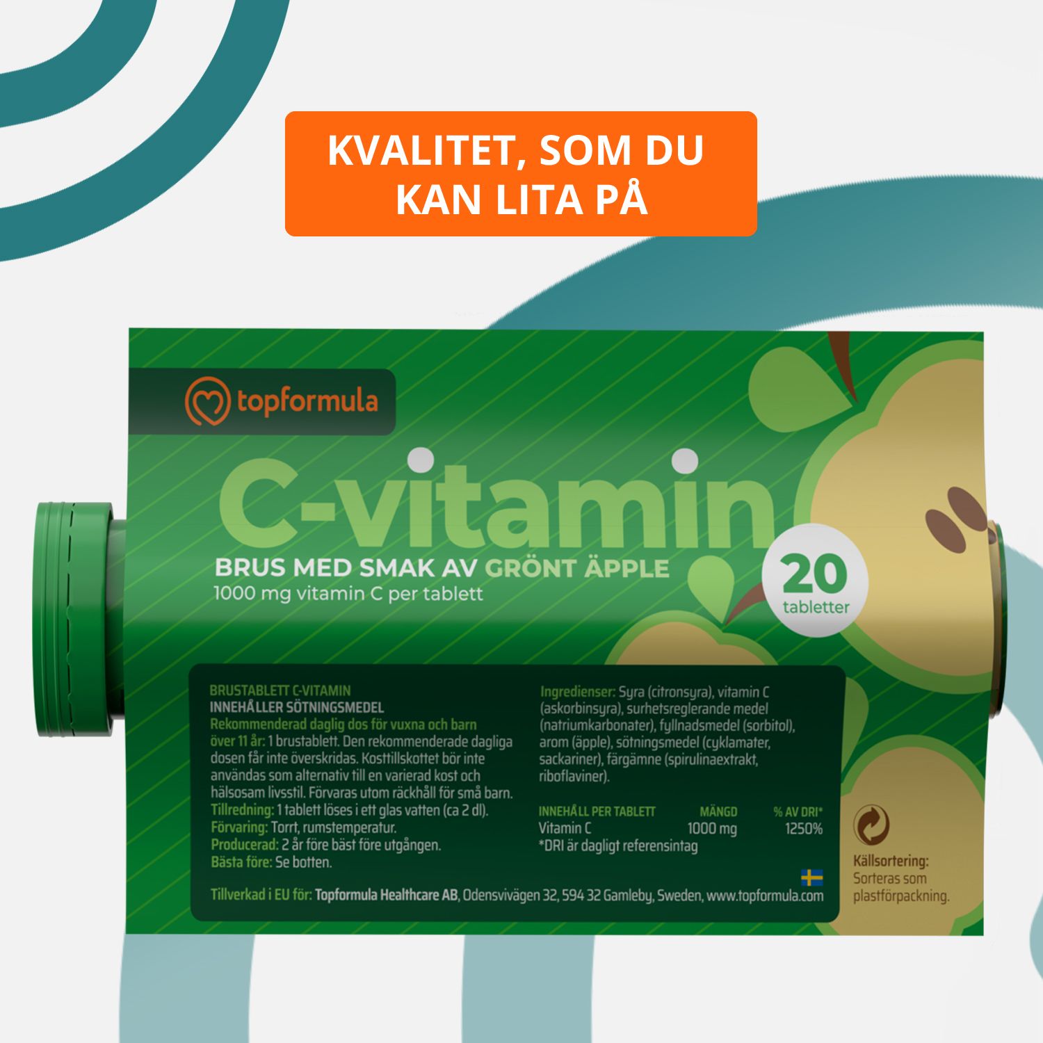 Topformula | C-vitamin Brus - Grönt Äpple
