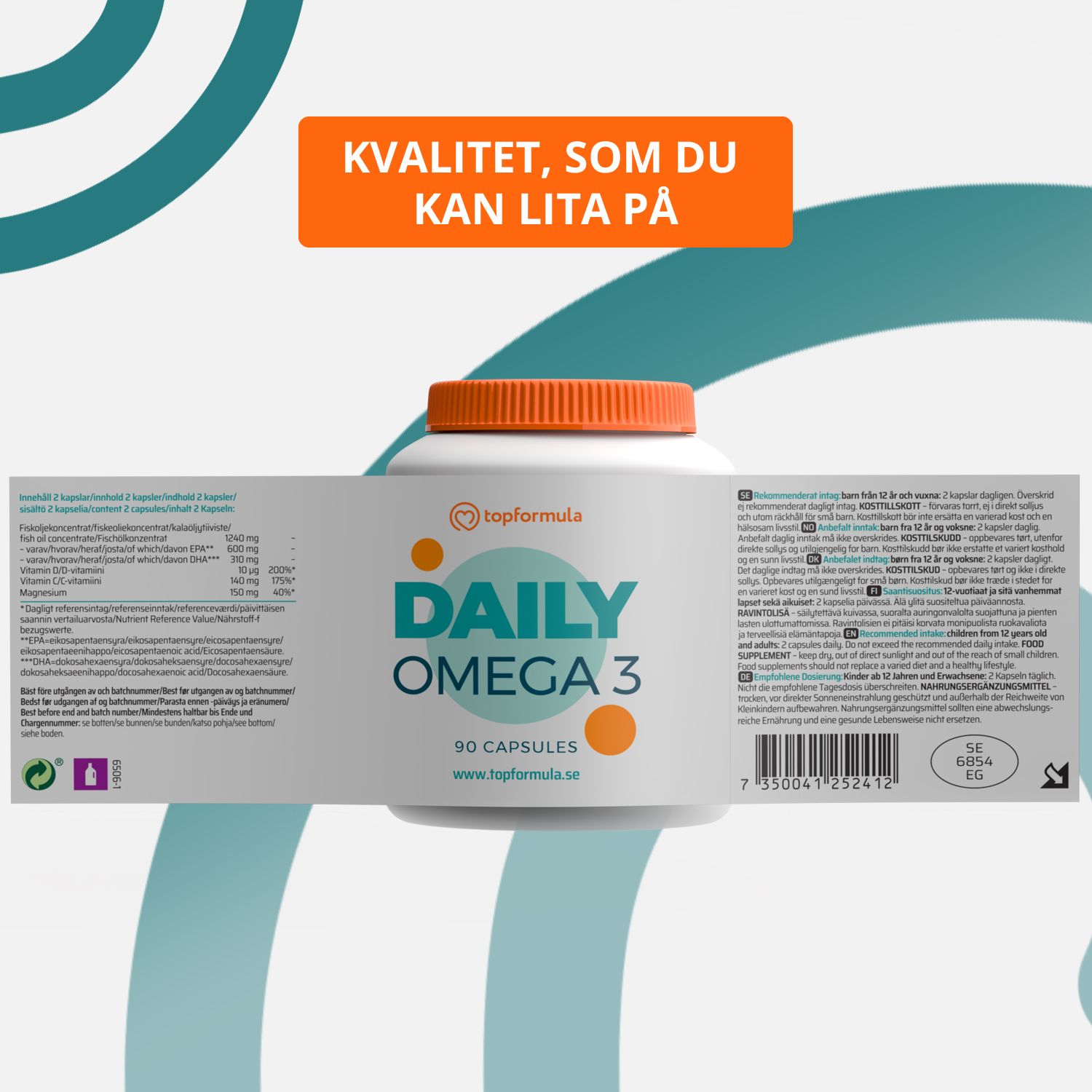 Topformula | Omega-3 Daily | 90 kapslar