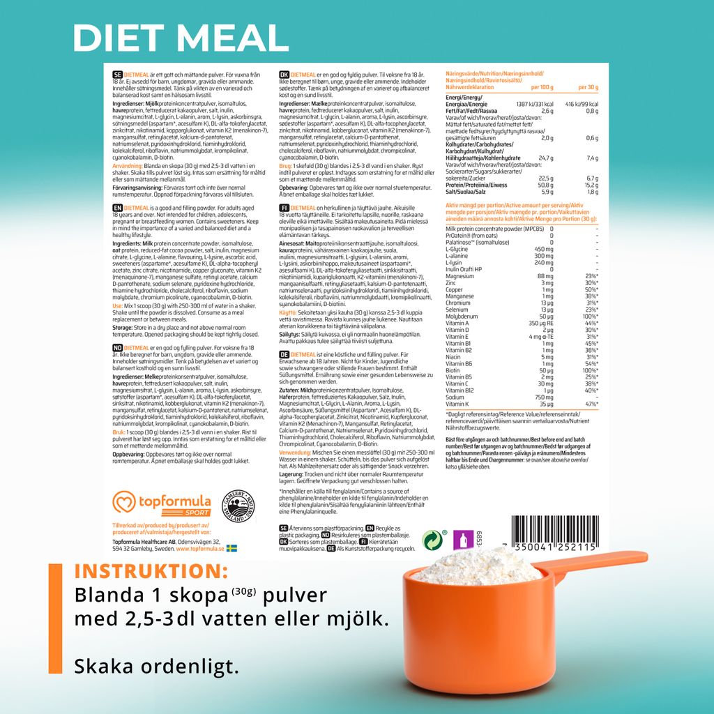 Topformula Sport | Diet Meal Choklad - 500g