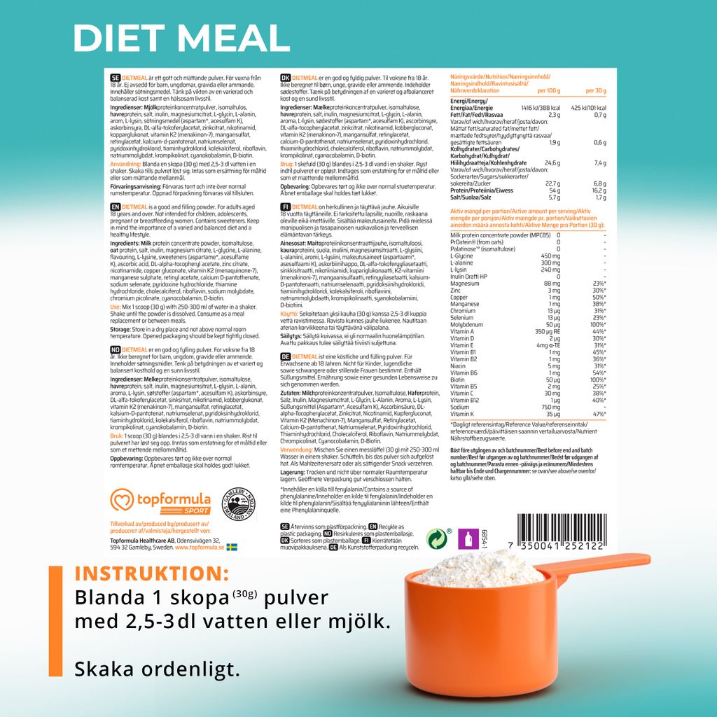 Topformula Sport | Diet Meal Jordgubb & Banan - 500g
