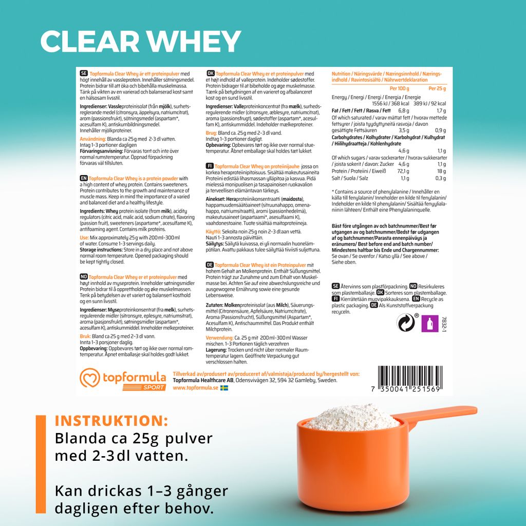Topformula Sport | Clear Whey Passionfruit - 500g