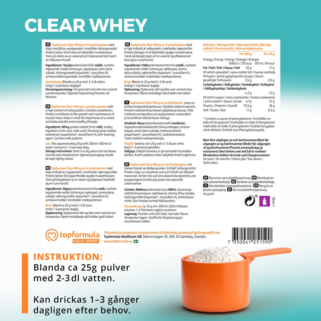 Topformula Sport | Clear Whey Pina Colada - 500g