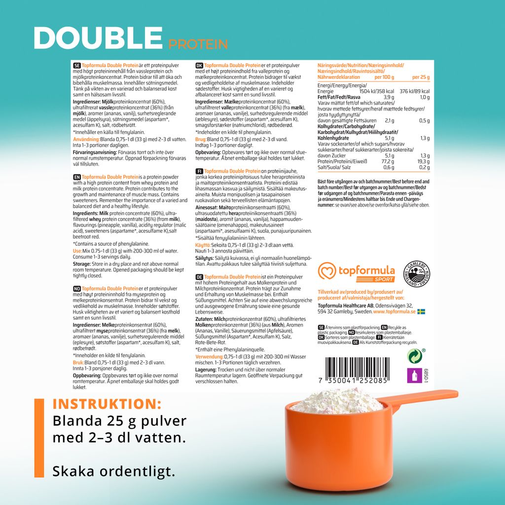 Topformula Sport | Double Protein Ananas - 500g