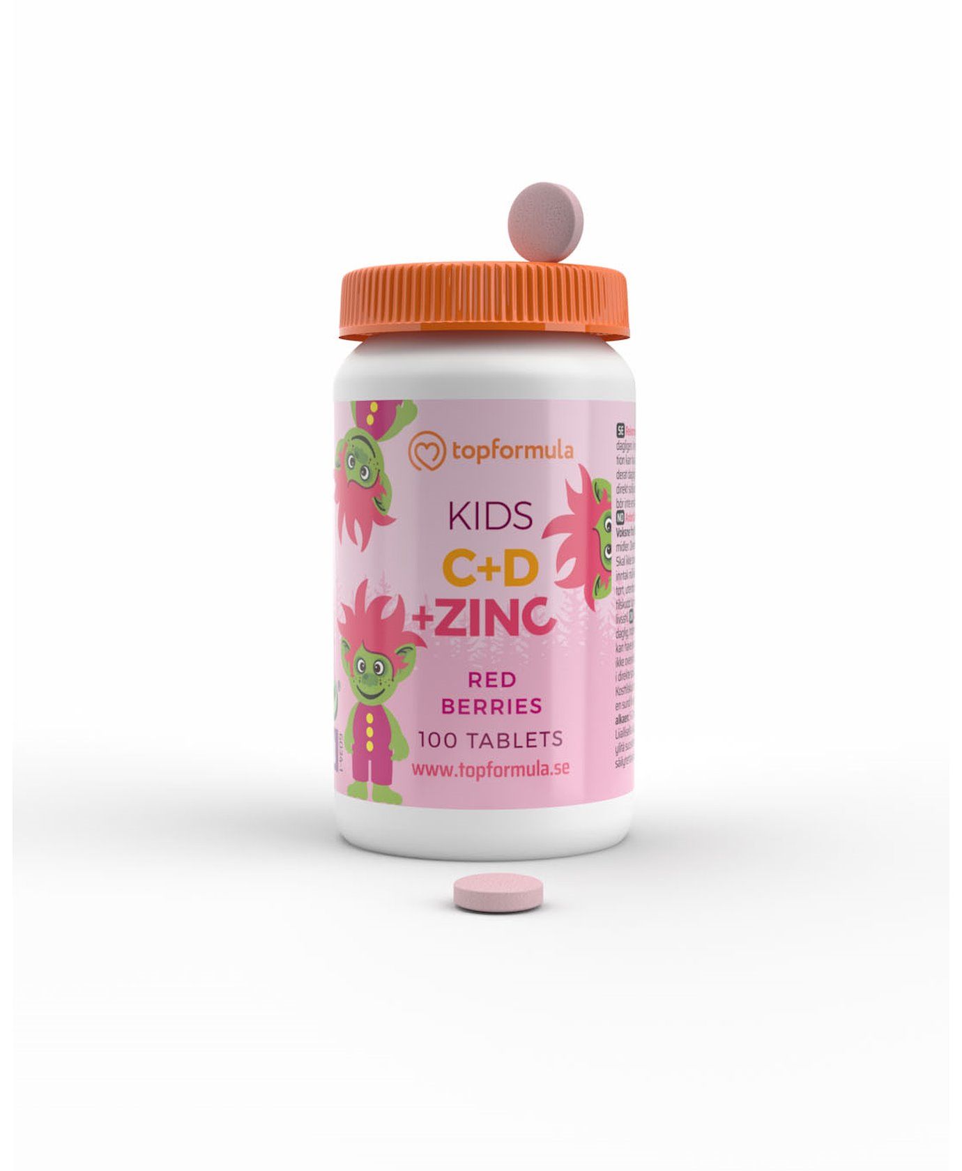 Topformula Kids | Vitamin C + D + Zink | 100 tabletter